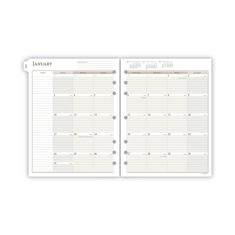 2-Page-Per-Week Planner Refills, 8.5 x 5.5, White Sheets, 12-Month (Jan to Dec): 2025