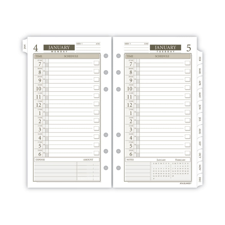 1-Page-Per-Day Planner Refills, 6.75 x 3.75, White Sheets, 12-Month (Jan to Dec): 2025