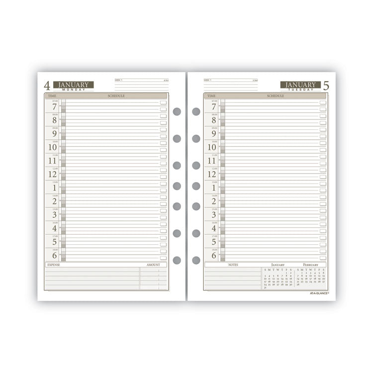 1-Page-Per-Day Planner Refills, 8.5 x 5.5, White Sheets, 12-Month (Jan to Dec): 2025