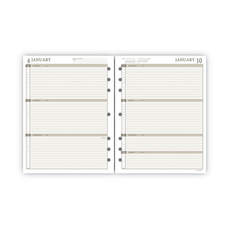2-Page-Per-Week Planner Refills, 8.5 x 5.5, White Sheets, 12-Month (Jan to Dec): 2025