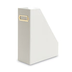 Four-Piece Desk Organization Kit, Magazine Holder/Paper Tray/Pencil Cup/Storage Bin, Chipboard, Gray