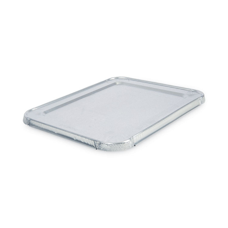 Aluminum Steam Table Pan Lids, Fits Half-Size Deep Pan, 290 Gauge, 0.63" Deep, 10.5 x 12.81, 100/Carton