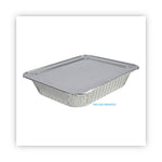 Aluminum Steam Table Pan Lids, Fits Half-Size Deep Pan, 290 Gauge, 0.63" Deep, 10.5 x 12.81, 100/Carton