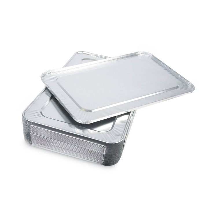 Aluminum Steam Table Pan Lids, Fits Full-Size Deep Pan, 380 Gauge, 0.63" Deep, 12.88 x 20.81, 50/Carton