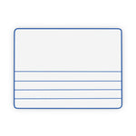 Dry Erase Student Boards, Ruled for Handwriting Practice, 12" x 9", Blue/White Surface, 10/Set