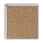 Economy Cork Board with Aluminum Frame, 24" x 18", Tan Surface, Satin Aluminum Frame