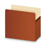 Standard Expanding File Pockets, 5.25" Expansion, Letter Size, Redrope, 10/Box