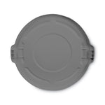 BRUTE Self-Draining Flat Top Lids for 55 gal Round BRUTE Containers, 26.75" Diameter, Gray