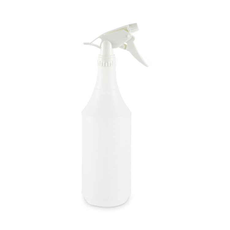 Embossed Plastic Spray Bottle, 32 oz, Clear, 24/Carton