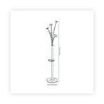 Festival Coat Stand with Umbrella Holder, Five Knobs, 14w x 14d x 73.67h, Black