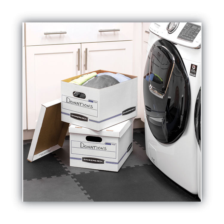 Stor/file Basic-Duty Storage Boxes, Letter/legal Files, 12.5" X 16.25" X 10.5", White/blue, 12/carton