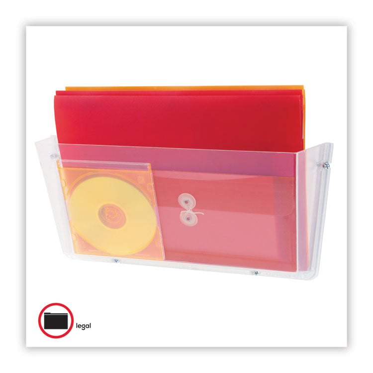 Unbreakable DocuPocket Wall File, Legal Size, 17.5" x 3" x 6.5", Clear
