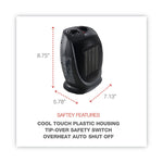 Ceramic Heater, 1,500 W, 7.12 x 5.87 x 8.75, Black