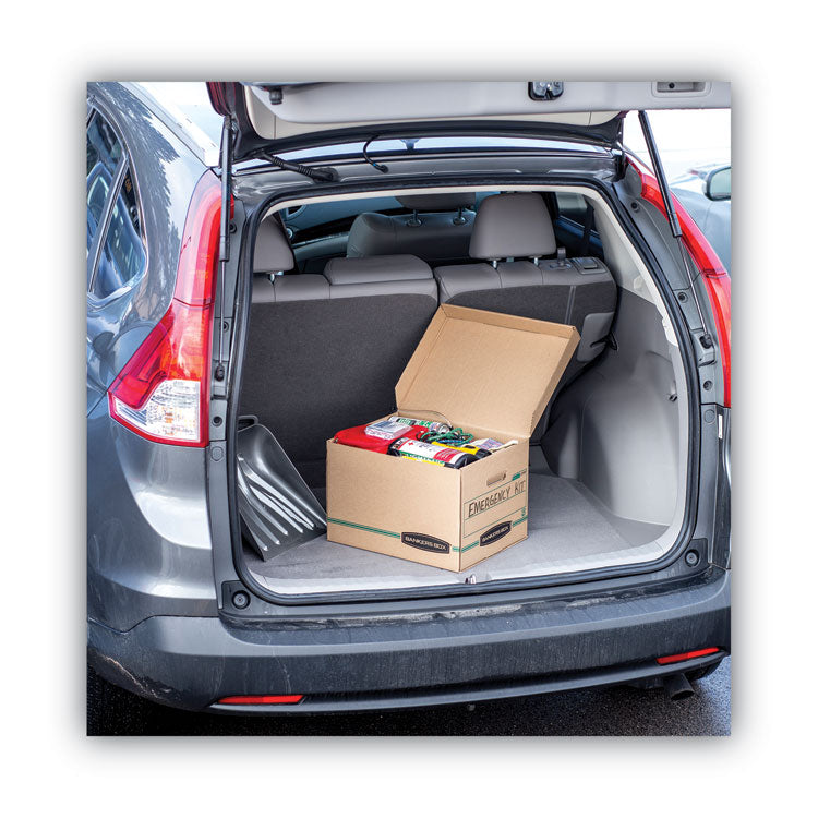 Systematic Basic-Duty Attached Lid Storage Boxes, Letter/legal Files, Kraft/green, 12/carton