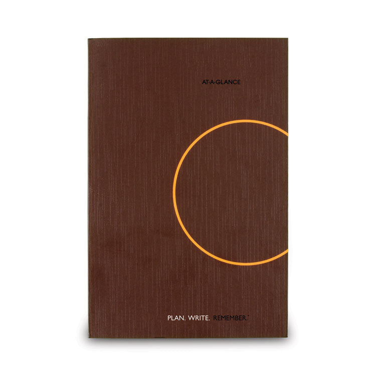 One-Day-Per-Page Planning Notebook, 9 x 6, Dark Brown/Orange Cover, 12-Month (Jan to Dec): 2025