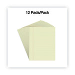 Glue Top Pads, Narrow Rule, 50 Canary-Yellow 8.5 X 11 Sheets, Dozen