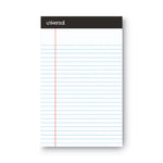 Premium Ruled Writing Pads With Heavy-Duty Back, Narrow Rule, Black Headband, 50 White 5 X 8 Sheets, 6/pack