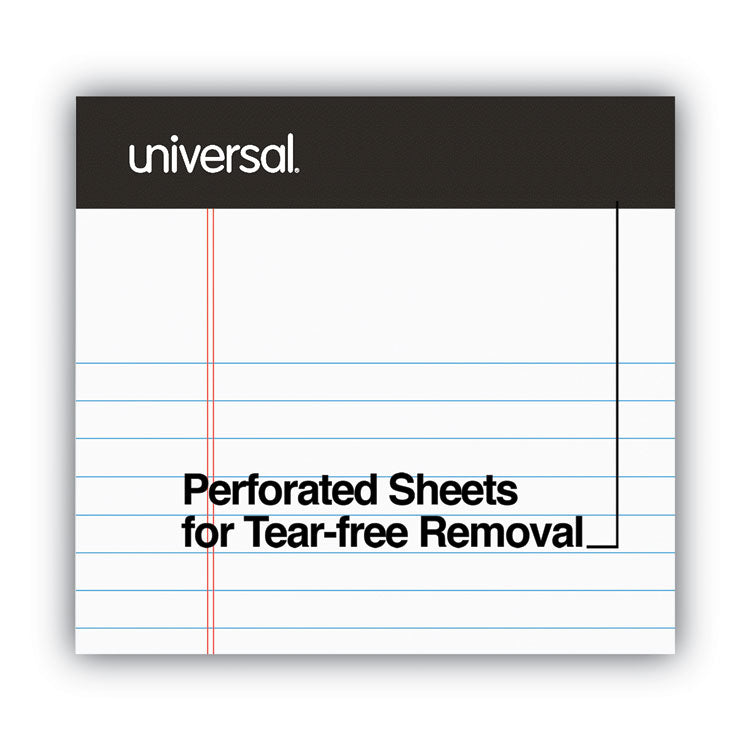 Premium Ruled Writing Pads With Heavy-Duty Back, Narrow Rule, Black Headband, 50 White 5 X 8 Sheets, 6/pack