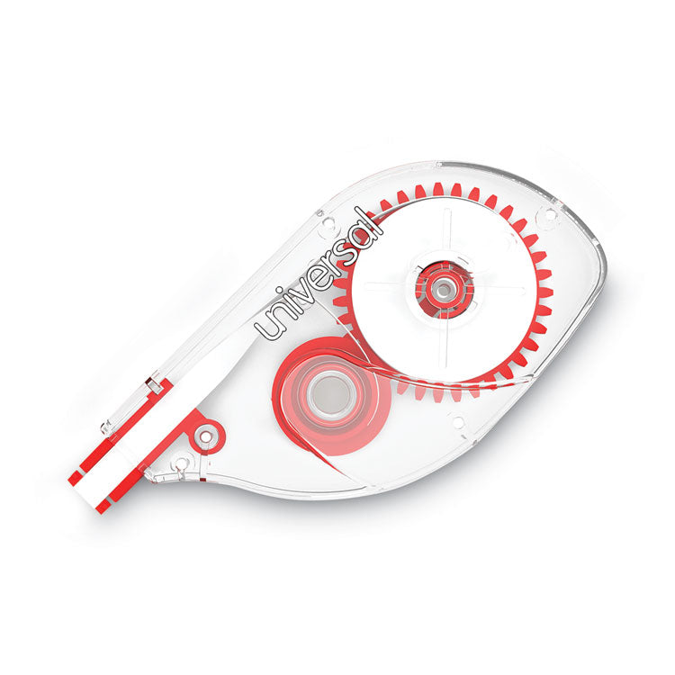 Side-Application Correction Tape, Non-Refillable, Transparent Gray/Red Applicator, 0.2" x 393", 10/Pack