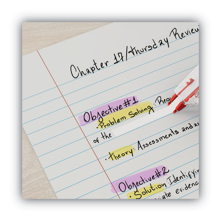 Side-Application Correction Tape, Non-Refillable, Transparent Gray/Red Applicator, 0.2" x 393", 10/Pack