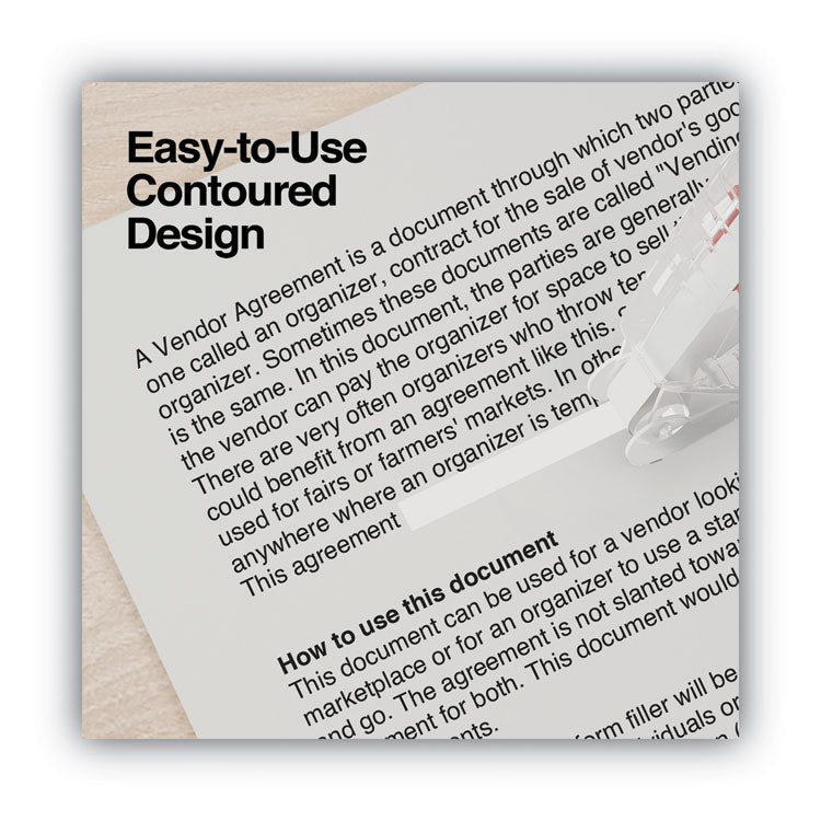 Double-sided Adhesive Tape Roller, 0.31" x 32.8 ft, Dries Clear, 2/Pack