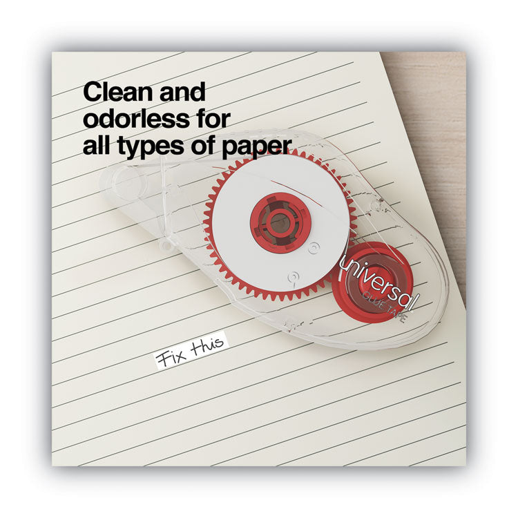 Double-sided Adhesive Tape Roller, 0.31" x 32.8 ft, Dries Clear, 2/Pack