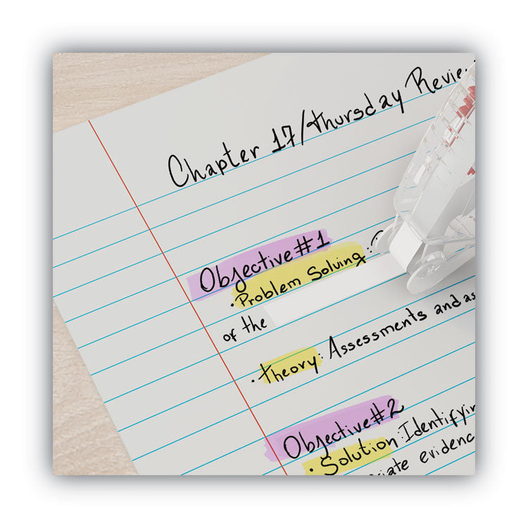 Double-sided Adhesive Tape Roller, 0.31" x 32.8 ft, Dries Clear, 2/Pack