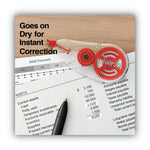 Correction Tape Dispenser, Non-Refillable, Transparent Red Applicator, 0.2" x 315", 10/Pack