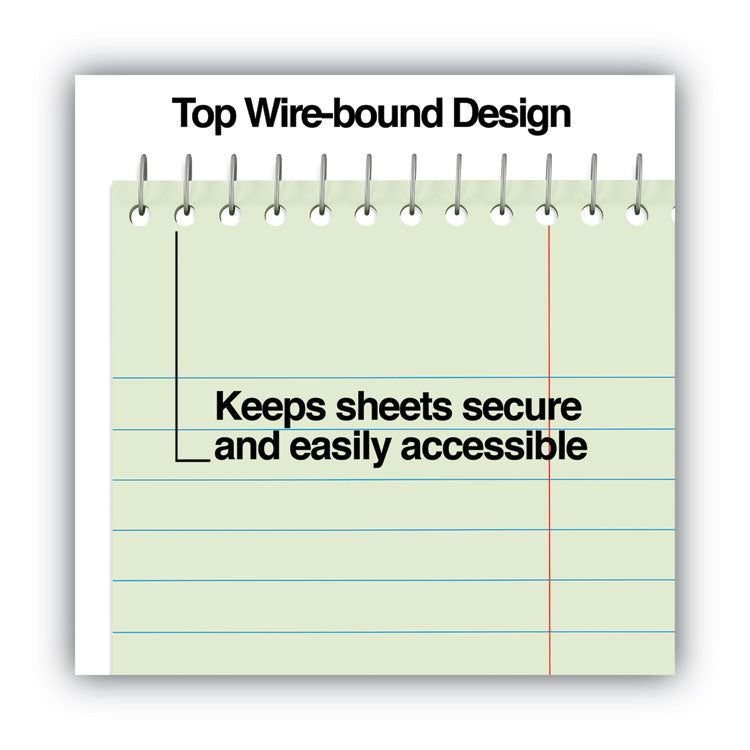 Steno Pads, Gregg Rule, Red Cover, 80 Green-Tint 6 X 9 Sheets
