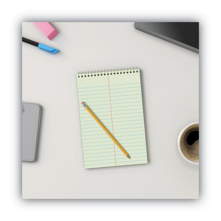 Steno Pads, Gregg Rule, Red Cover, 80 Green-Tint 6 X 9 Sheets