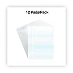 Glue Top Pads, Wide/legal Rule, 50 White 8.5 X 11 Sheets, Dozen
