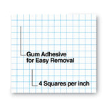 Quadrille-Rule Glue Top Pads, Quadrille Rule (4 Sq/in), 50 White 8.5 X 11 Sheets, Dozen