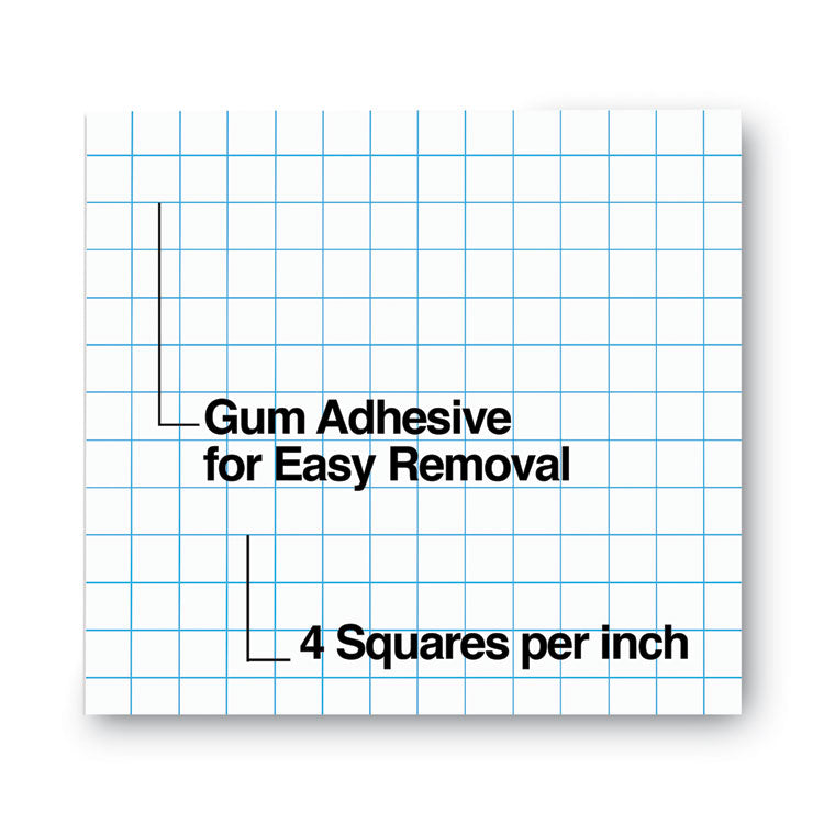 Quadrille-Rule Glue Top Pads, Quadrille Rule (4 Sq/in), 50 White 8.5 X 11 Sheets, Dozen