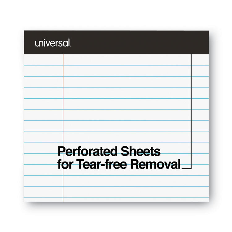 Premium Ruled Writing Pads With Heavy-Duty Back, Wide/legal Rule, Black Headband, 50 White 8.5 X 11 Sheets, 12/pack