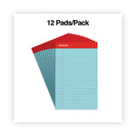 Colored Perforated Ruled Writing Pads, Narrow Rule, 50 Blue 5 X 8 Sheets, Dozen