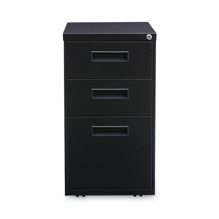 File Pedestal, Left Or Right, 3-Drawers: Box/box/file, Legal/letter, Black, 14.96" X 19.29" X 27.75"