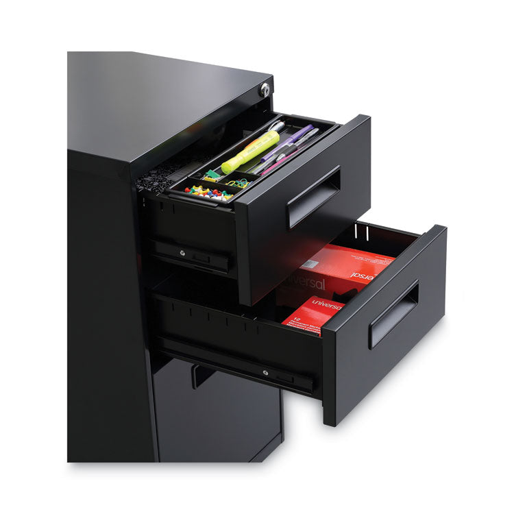 File Pedestal, Left Or Right, 3-Drawers: Box/box/file, Legal/letter, Charcoal, 14.96" X 19.29" X 27.75"