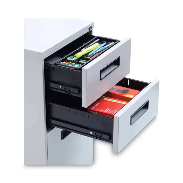 File Pedestal, Left Or Right, 3-Drawers: Box/box/file, Legal/letter, Light Gray, 14.96" X 19.29" X 27.75"