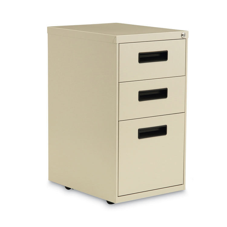 File Pedestal, Left Or Right, 3-Drawers: Box/box/file, Legal/letter, Putty, 14.96" X 19.29" X 27.75"