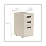 File Pedestal, Left Or Right, 3-Drawers: Box/box/file, Legal/letter, Putty, 14.96" X 19.29" X 27.75"