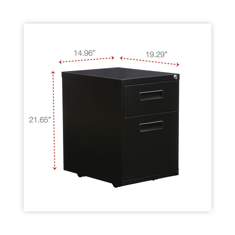File Pedestal, Left Or Right, 2-Drawers: Box/file, Legal/letter, Black, 14.96" X 19.29" X 21.65"