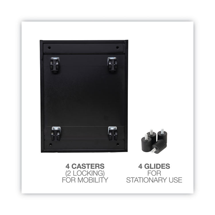 File Pedestal, Left Or Right, 2 Legal/letter-Size File Drawers, Black, 14.96" X 19.29" X 27.75"