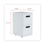 File Pedestal, Left Or Right, 2 Legal/letter-Size File Drawers, Light Gray, 14.96" X 19.29" X 27.75"