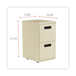 File Pedestal, Left Or Right, 2 Legal/letter-Size File Drawers, Putty, 14.96" X 19.29" X 27.75"