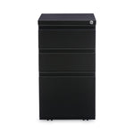 File Pedestal With Full-Length Pull, Left Or Right, 3-Drawers: Box/box/file, Legal/letter, Black, 14.96" X 19.29" X 27.75"
