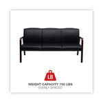 Alera Reception Lounge WL Series 3-Seat Sofa, 65.13" x 26.13" x 33", Black