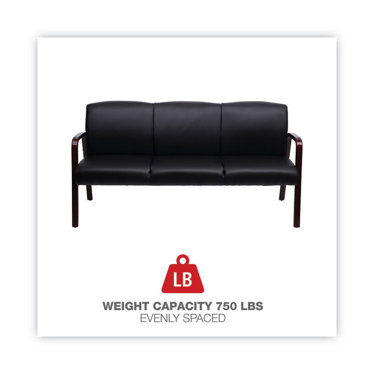 Alera Reception Lounge WL Series 3-Seat Sofa, 65.13" x 26.13" x 33", Black