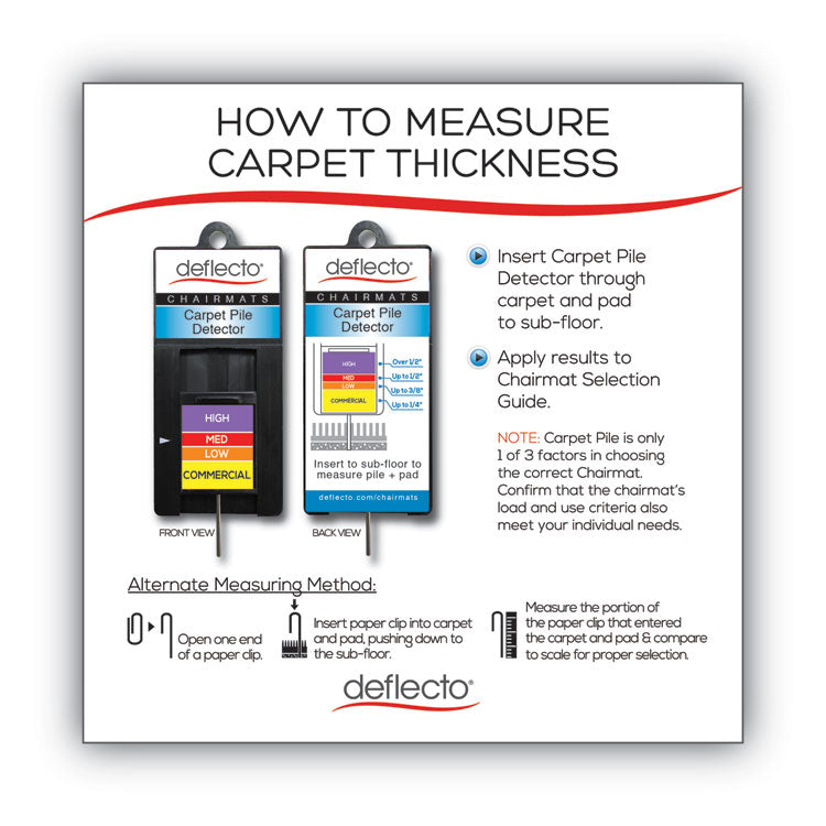 Supermat Frequent Use Chair Mat, Med Pile Carpet, Roll, 36 X 48, Lipped, Clear