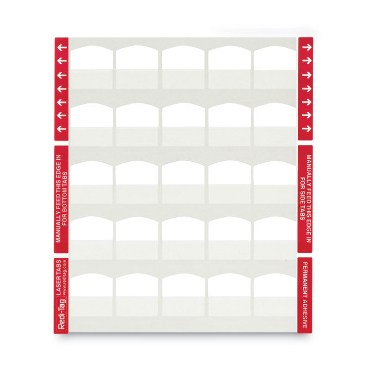 Laser Printable Index Tabs, 1/5-Cut, White, 1.13" Wide, 100/Pack