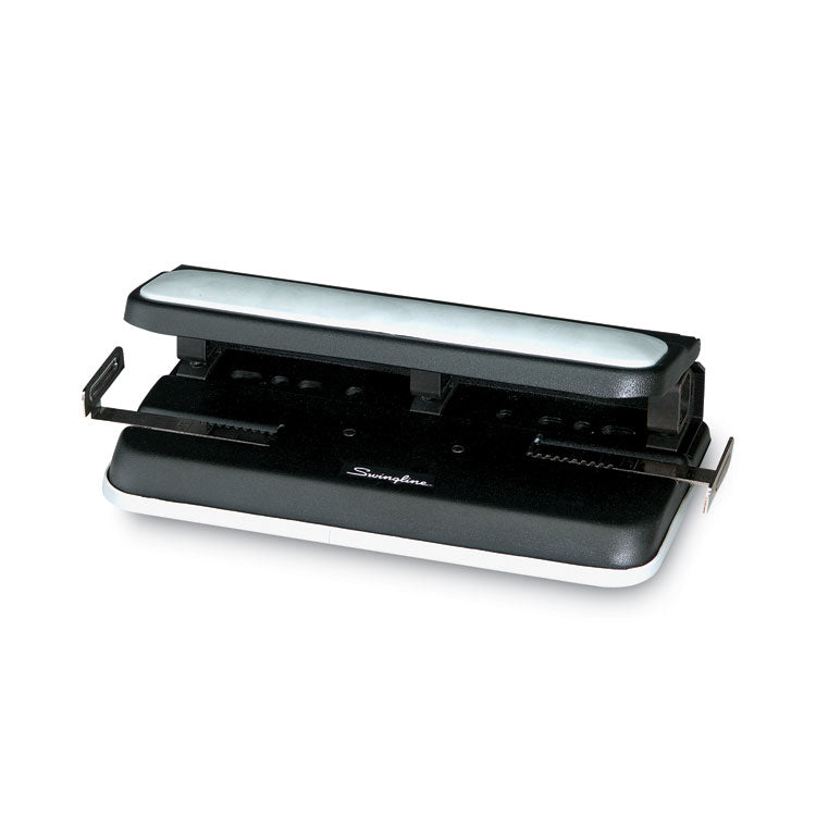 32-Sheet Lever Handle Heavy-Duty Two- To Seven-Hole Punch, 9/32" Holes, Black